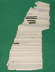 糊のついた封筒や、一部を既に使用したラベル紙使用時のサンプル