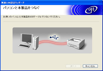 「パソコンと本製品をつなぐ」 の画面