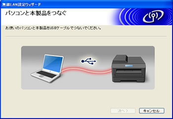 「パソコンと本製品をつなぐ」の画面 「パソコンと本製品をつなぐ」の画面