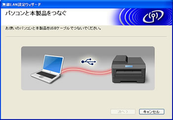 「パソコンと本製品をつなぐ」の画面