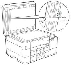ADF(自動原稿送り装置)に詰まった紙片を取り除く | DCP‑J4140N | MFC